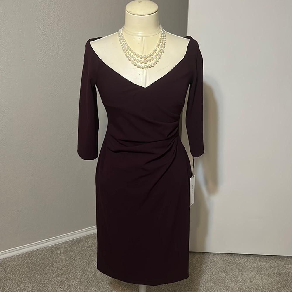 Calvin Klein Burgundy Dress BEAUTIFUL!!! NWT Size 4